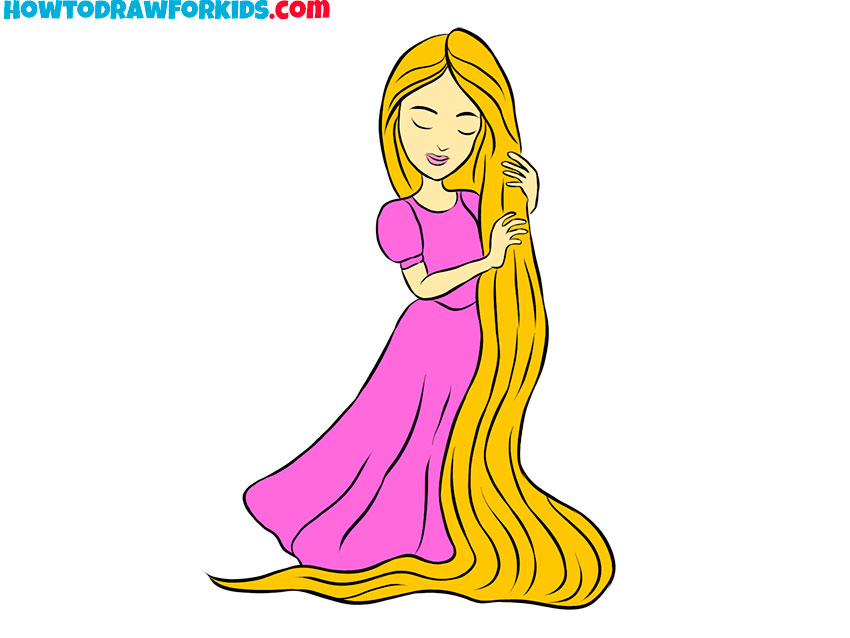 how to draw rapunzel with pencil