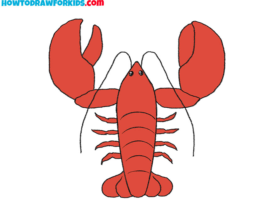 How to Draw a Lobster Step by Step Easy Drawing Tutorial For Kids