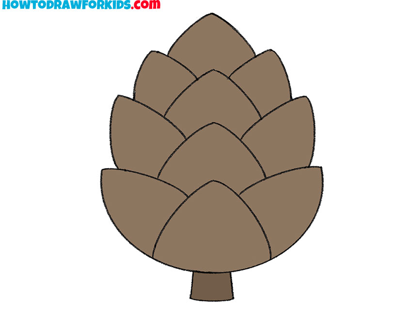 pine cone drawing guide