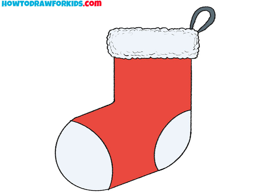 simple christmas sock drawing