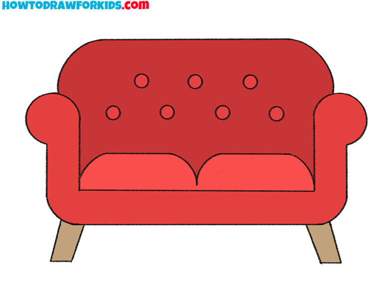 How to Draw a Sofa Easy Drawing Tutorial For Kids