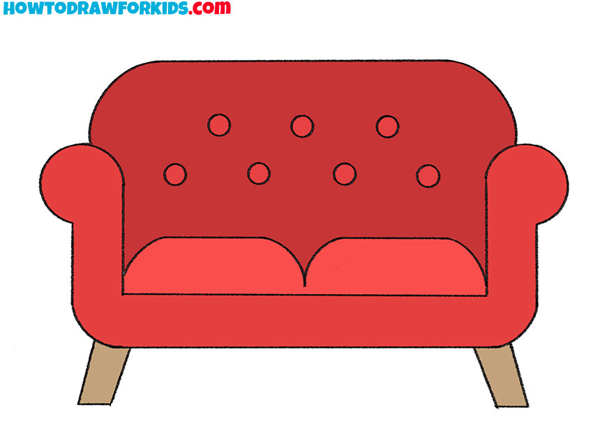 veteran udtryk aspekt How to Draw a Sofa - Easy Drawing Tutorial For Kids