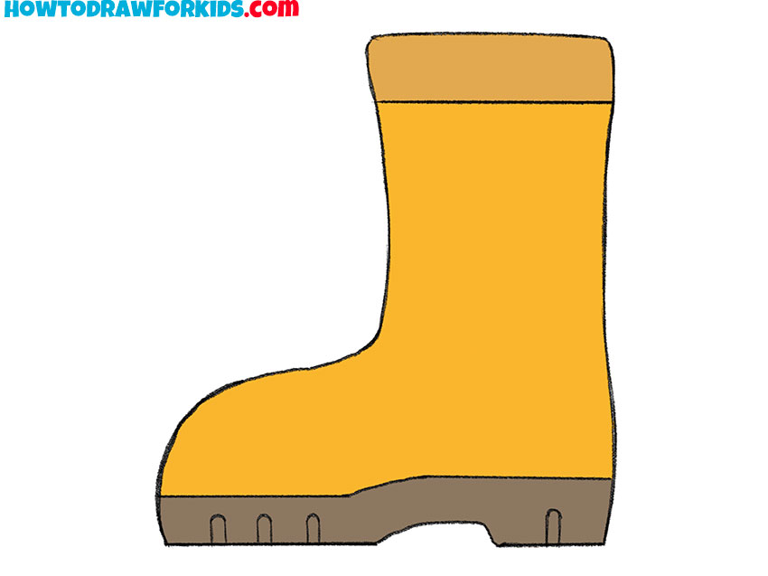  simple rubber boot drawing for kids
