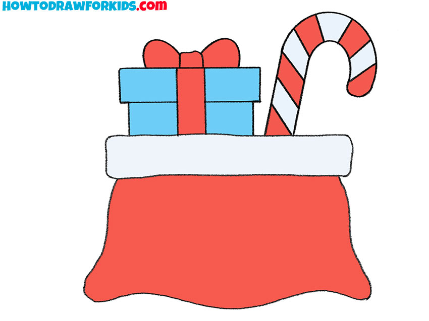 How to Draw a Santa Bag Easy Drawing Tutorial For Kids