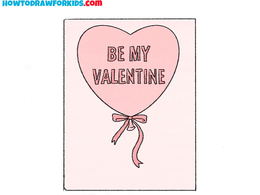 valentine card drawing for kids