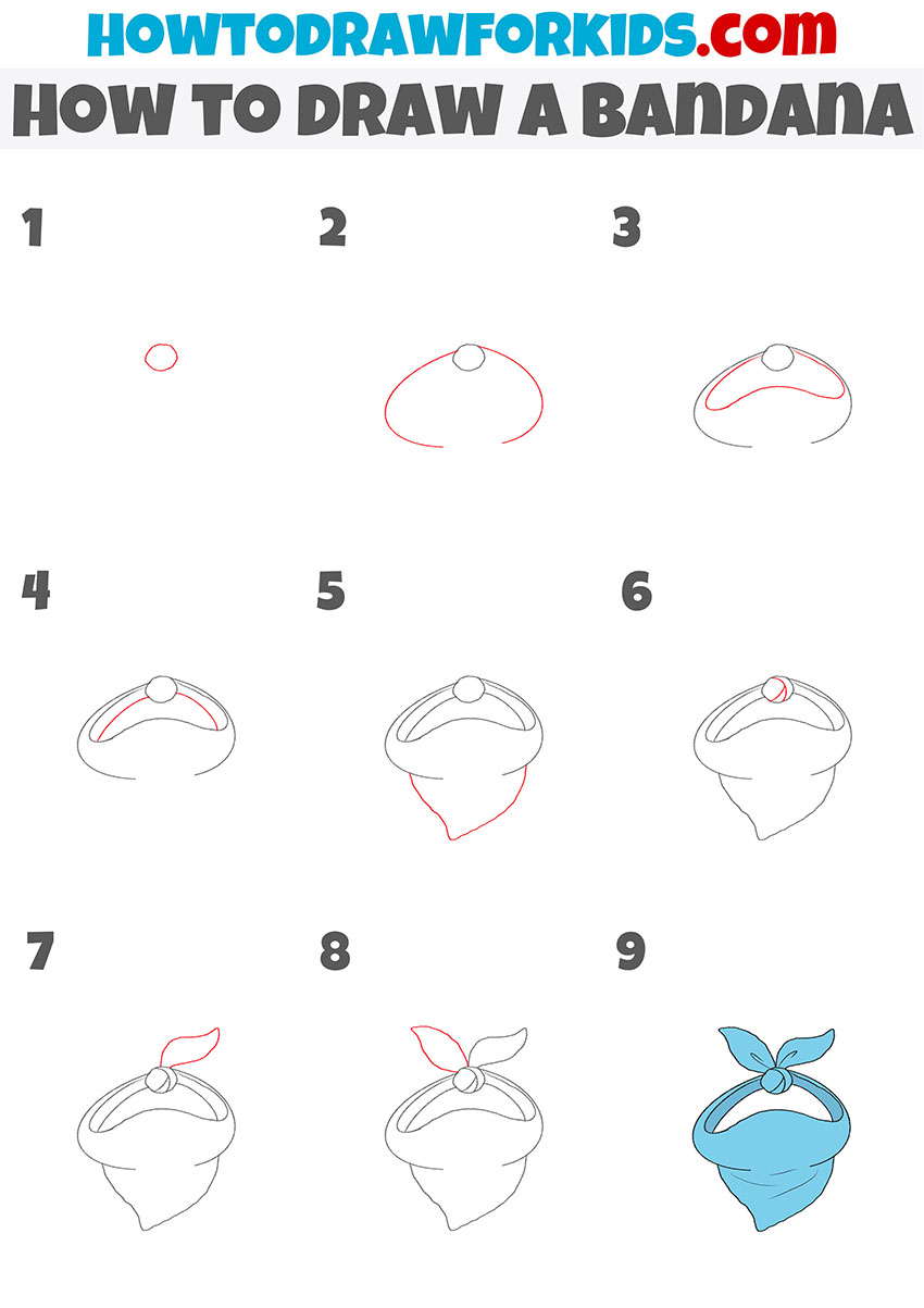 how to draw a bandana step by step
