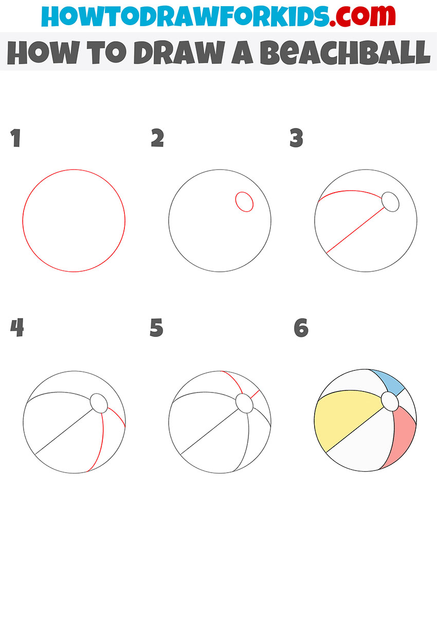 how to draw a beachball step by step