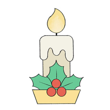 How to Draw a Christmas Candle