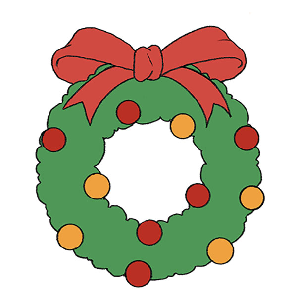 How to Draw a Christmas Wreath Easy Drawing Tutorial For Kids