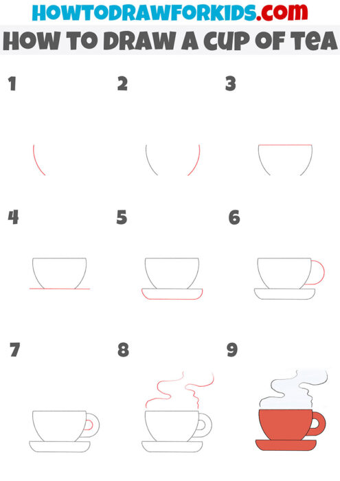 How to Draw a Cup of Tea - Easy Drawing Tutorial For Kids