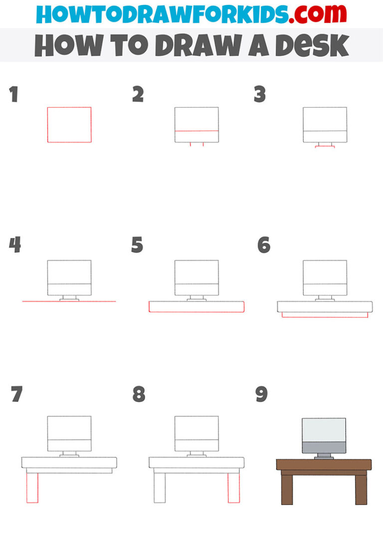 How to Draw a Desk Easy Drawing Tutorial For Kids