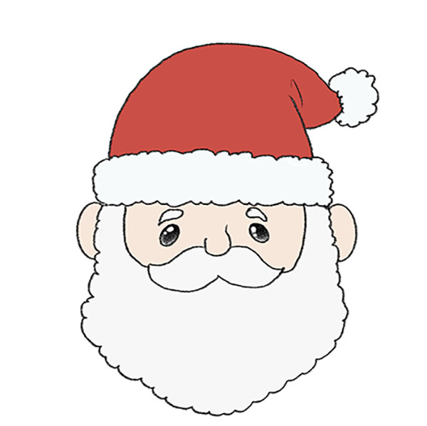 How to Draw a Santa Face - Easy Drawing Tutorial For Kids