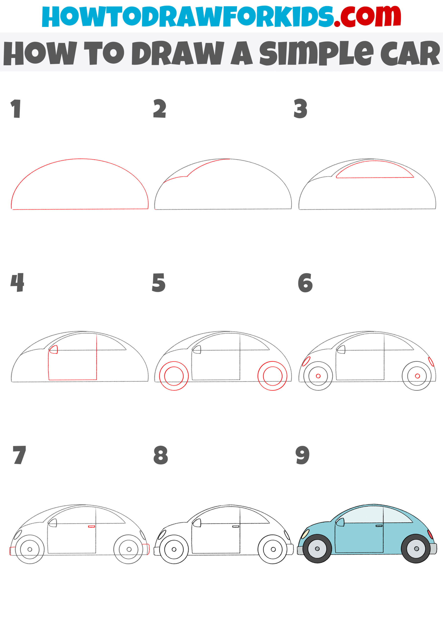 How To Draw A Car Step By Step For Beginners