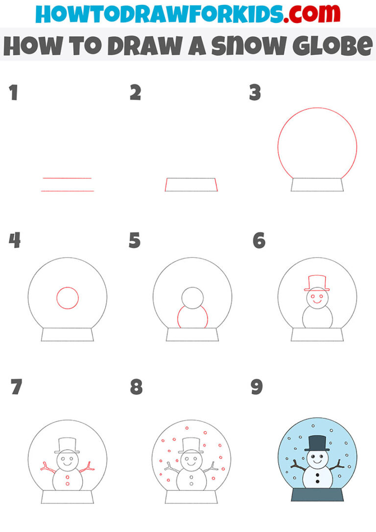 How to Draw a Snow Globe Easy Drawing Tutorial For Kids