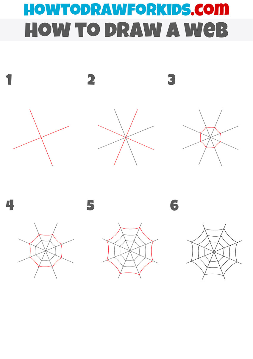 how to draw a web step by step