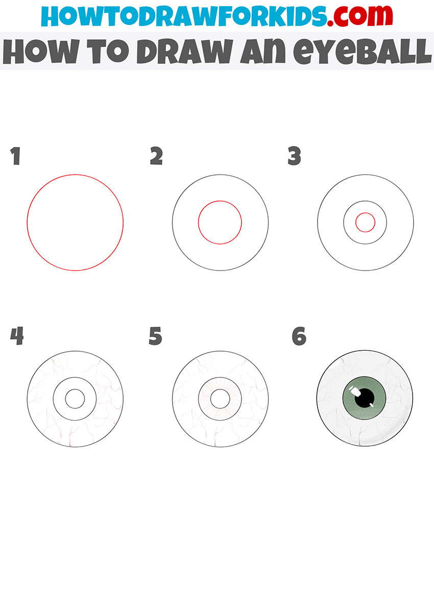 how to draw an eyeball step by step