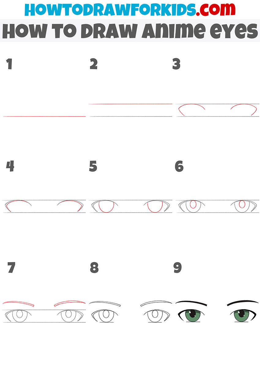 How to Draw Anime Eyes Step by Step - DrawingNow