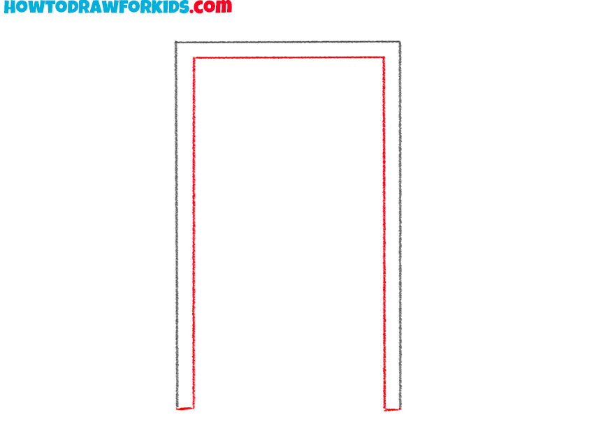 how to draw an open door for kids