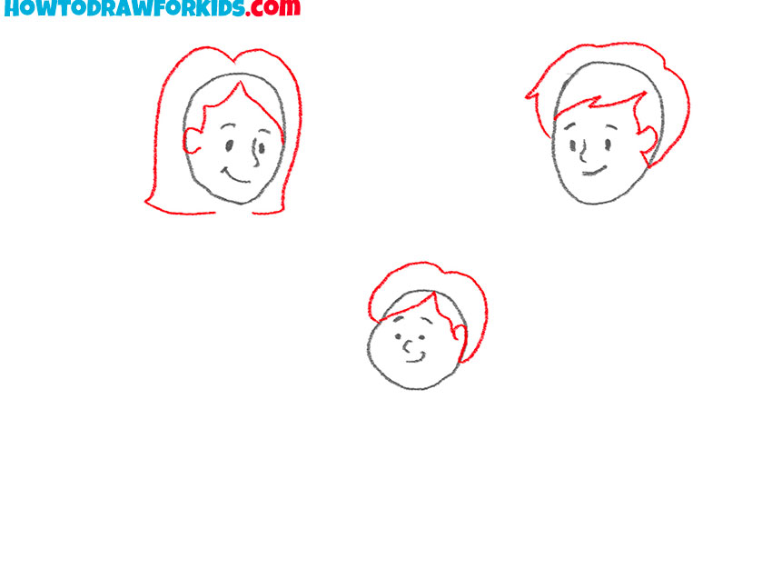 how to draw a family cartoon