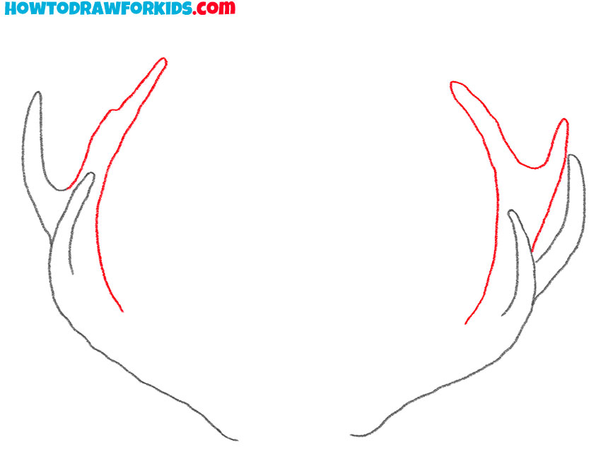 how to draw realistic deer antlers