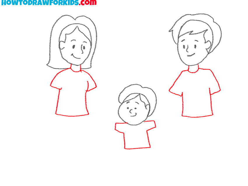 how to draw a cartoon family portrait
