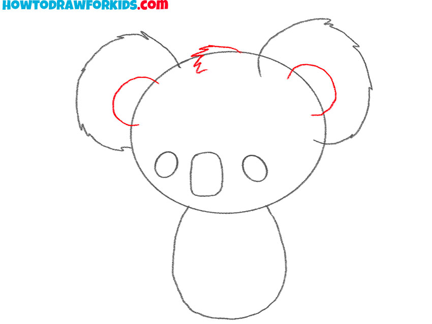 how to draw a cartoon koala bear