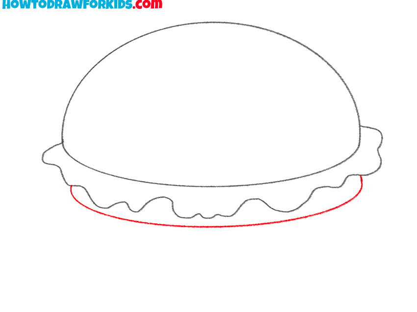 how to draw a cute hamburger step by step