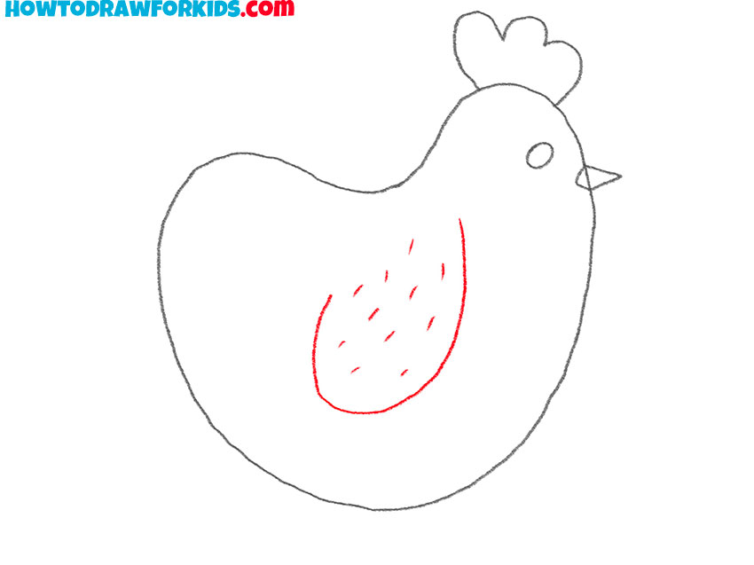 how to draw a hen easily