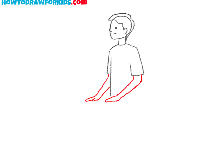 how to draw a person sitting from the side