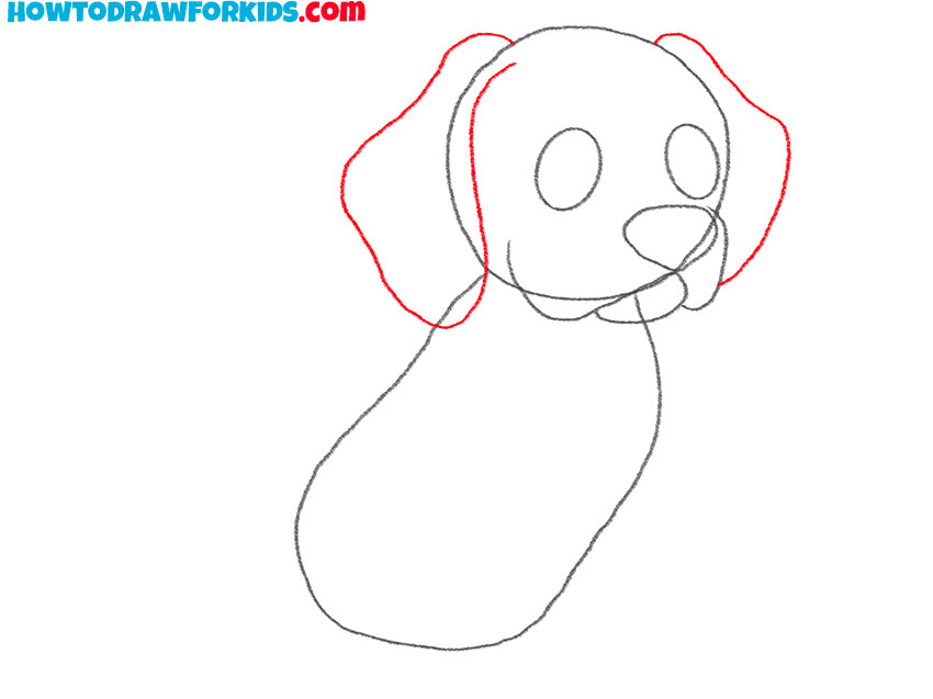 how to draw a sitting dog cartoon