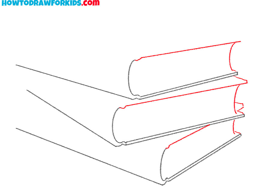 how to draw simple stacked books