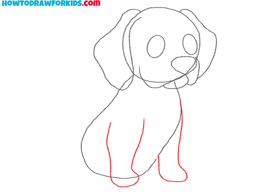 how to draw a cute dog sitting