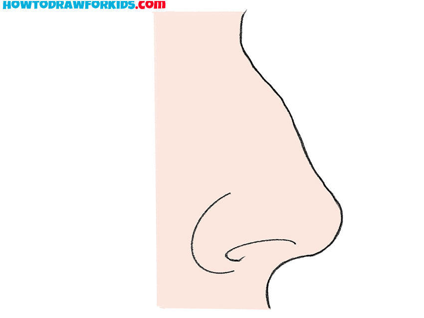 how to draw a human nose step by step for kids