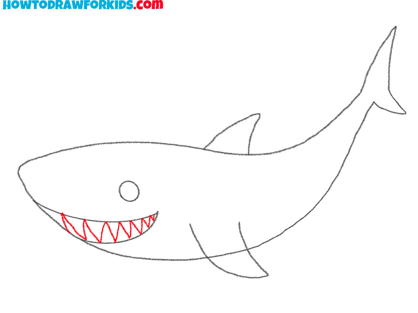 how to draw a blue shark