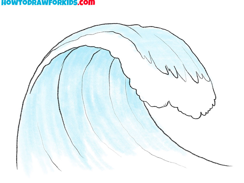 how to draw a cartoon wave