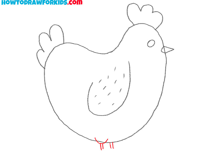 how to draw a cute hen