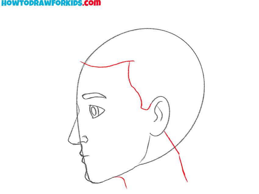 how to draw a face in profile boy easy