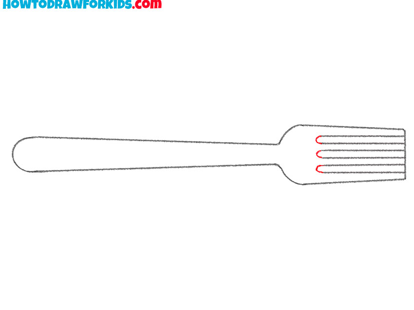 how to draw a fork for kindergarten
