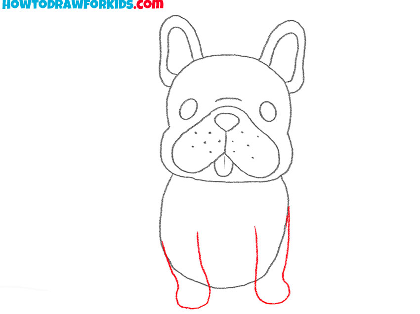 how to draw a french bulldog sitting
