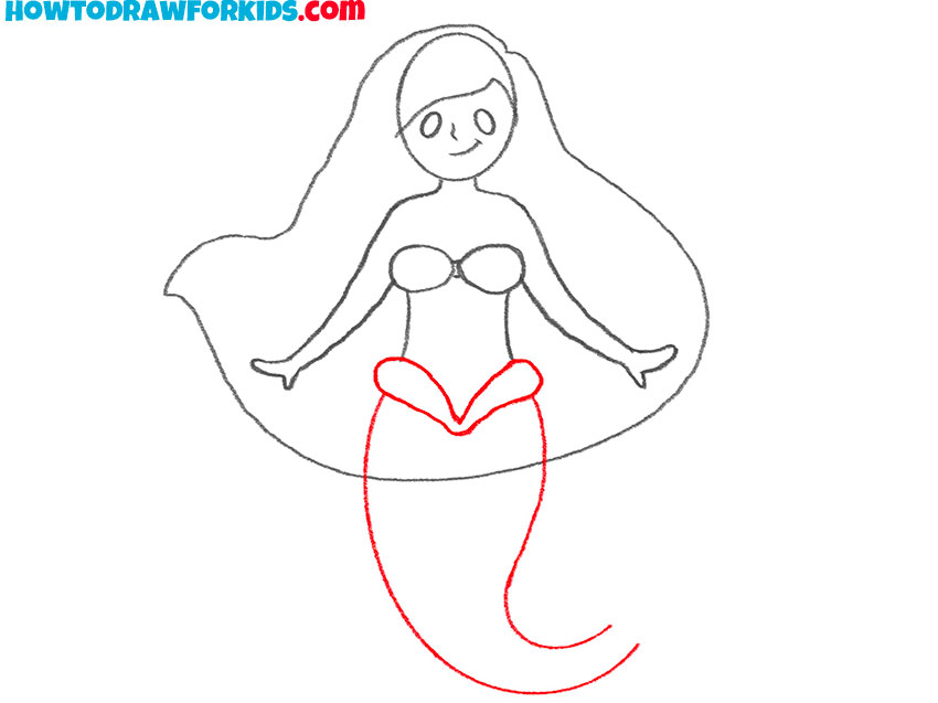 how to draw a simple mermaid