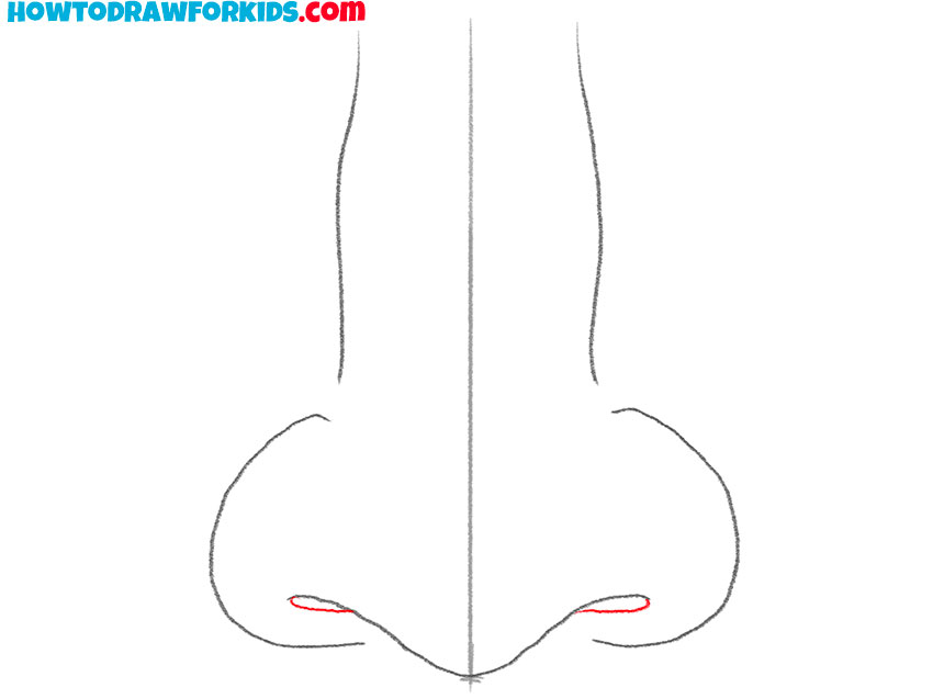 how to draw a simple nose from the front