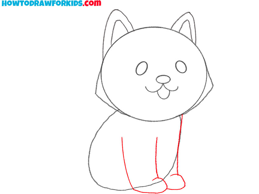 how to draw a sitting dog cool