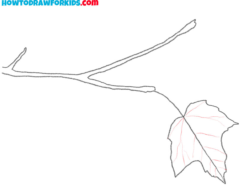 leaf on a tree drawing guide