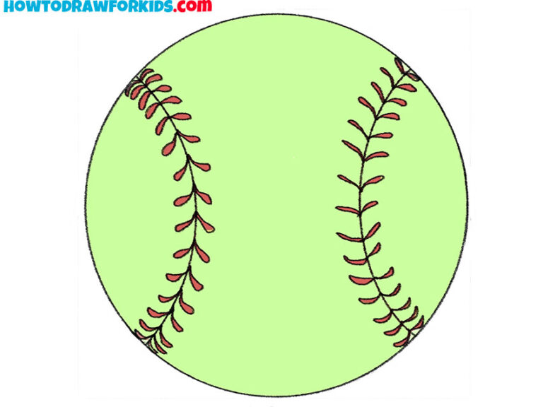 How to Draw a Softball Easy Drawing Tutorial For Kids