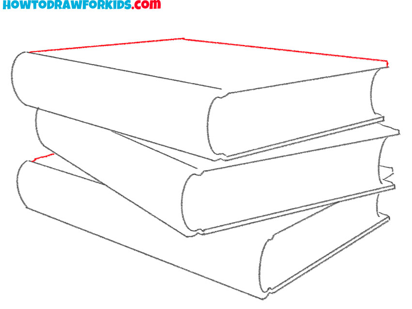 stacked books drawing tutorial
