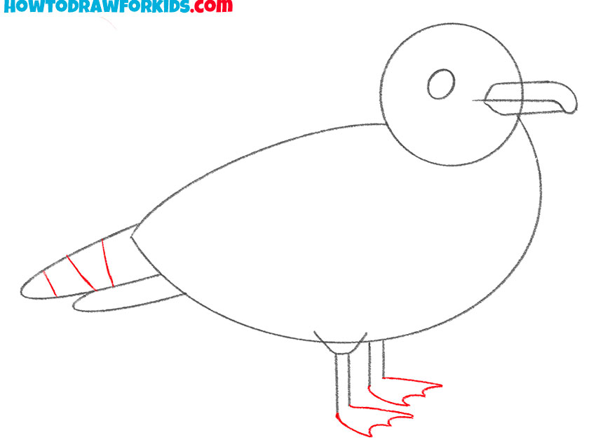 cartoon seagull drawing