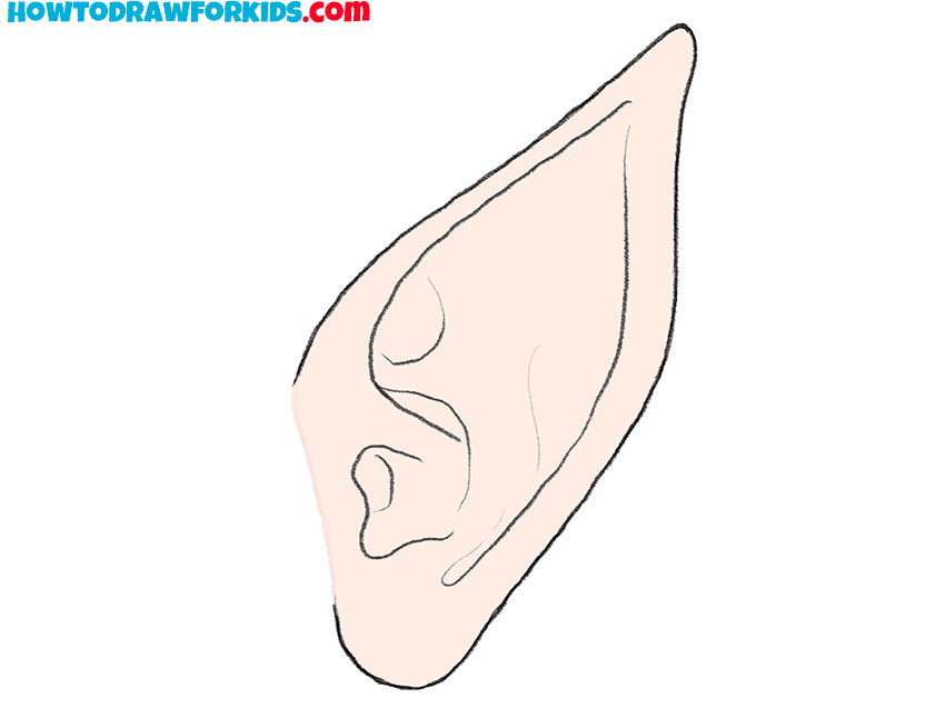 how to draw ears step by step