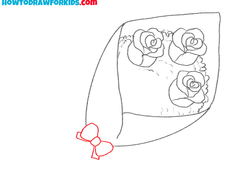 flower bouquet drawing easy