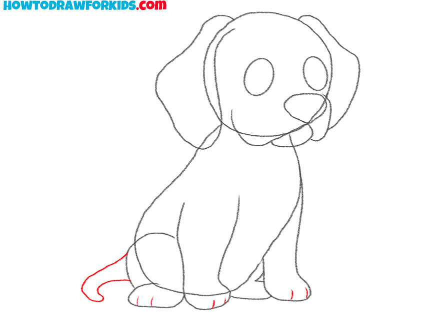 How to Draw a Sitting Cartoon Dog - Easy Drawing Tutorial For Kids