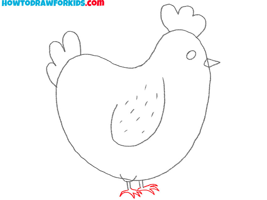 how to draw a cartoon hen
